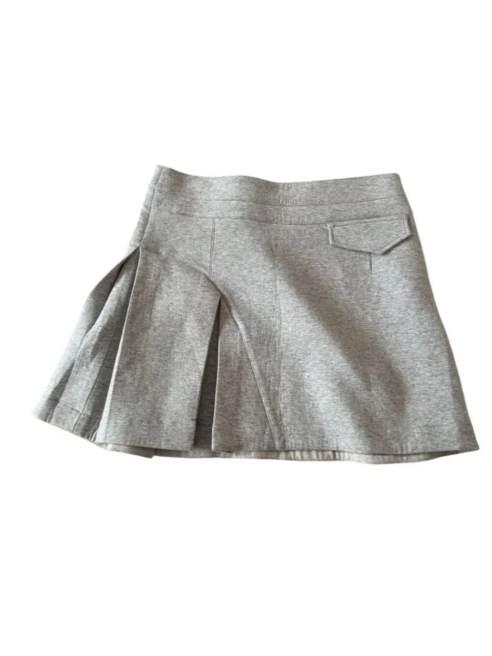 DEREK LAM 10 CROSBY Gray Pleated Jersey Skirt Size 4